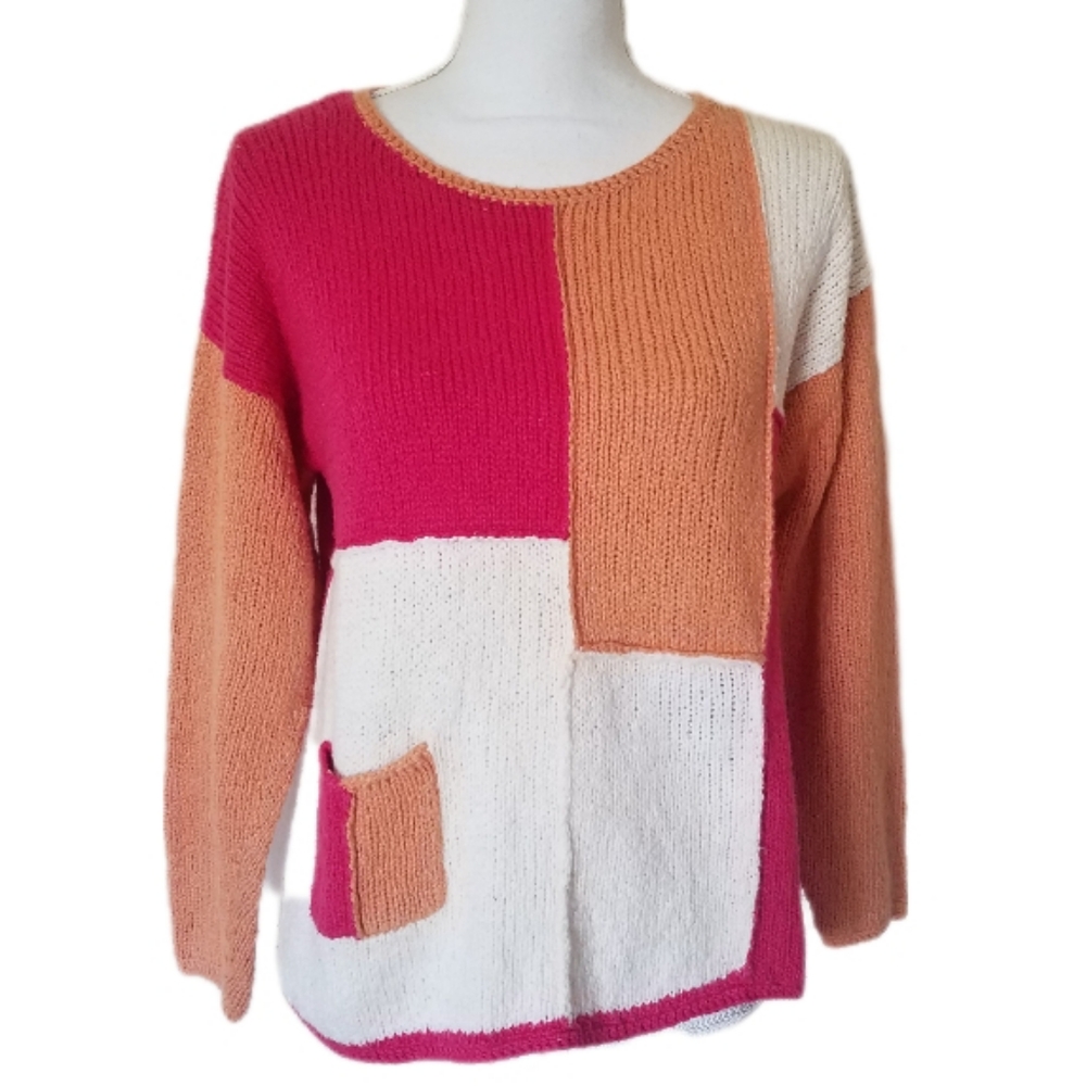 Vintage Cotton Colorblock Sweater Size M/L